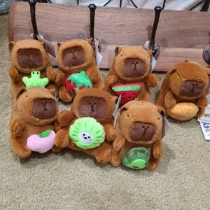 Charming Capybara Plush Keychain